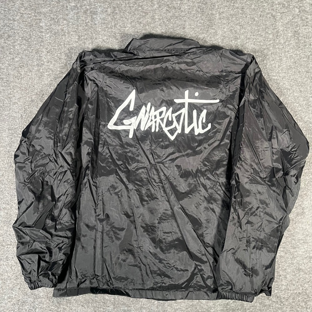 Gnarcotic Lil Gnar Rap Coach Jacket Black White Logo Windbreaker Mens Medium